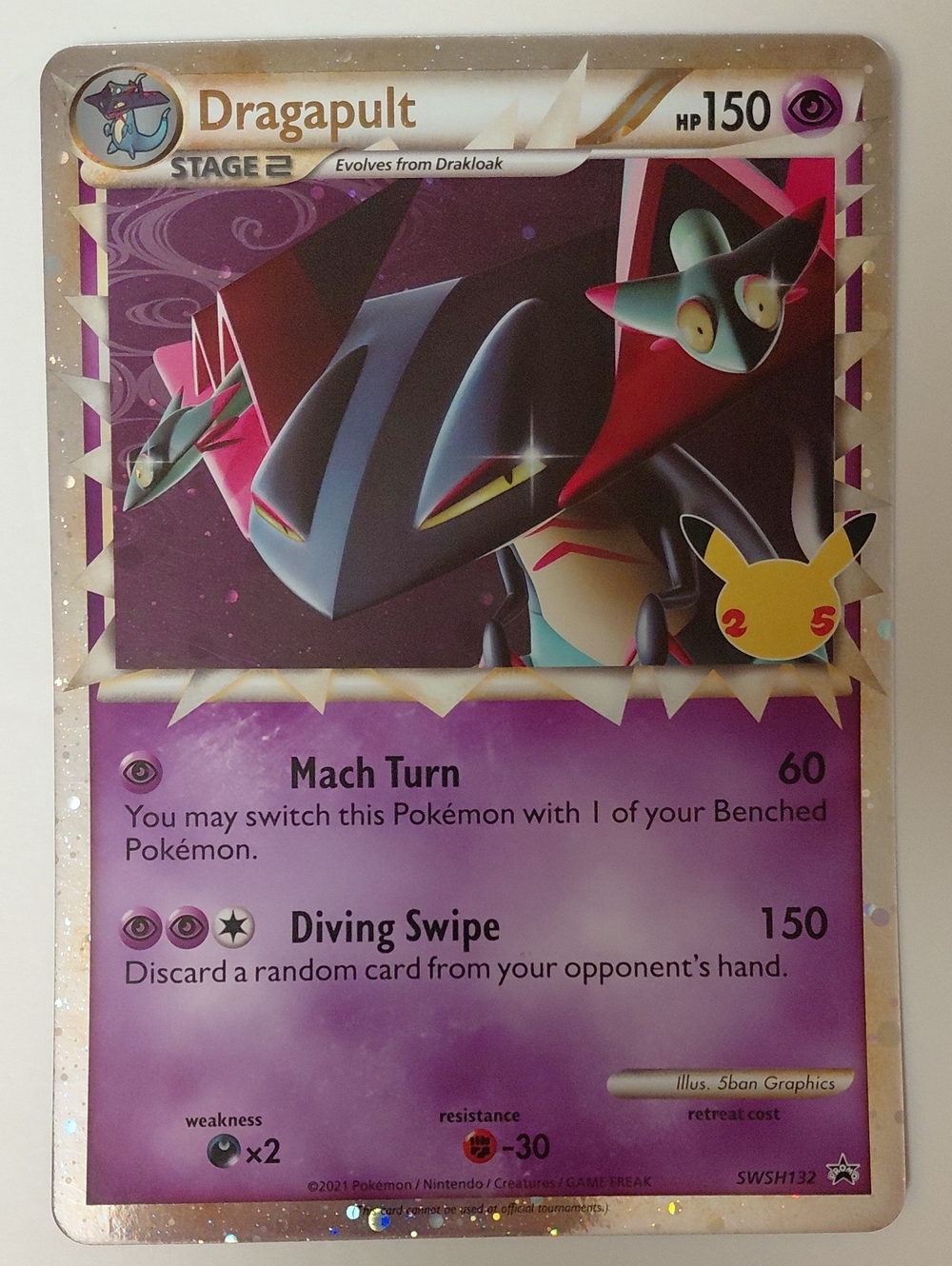 JUMBO Dragapult Pokemon Promo Card - Cosmos Holo